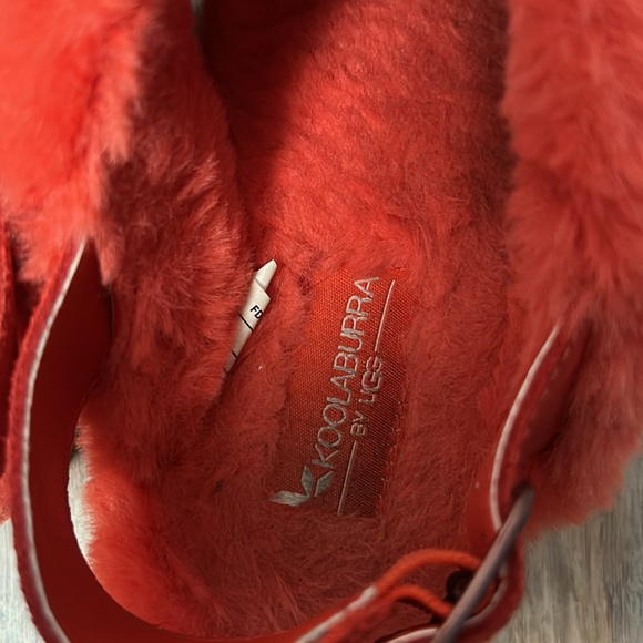 Koolaburra by UGG Women's Fuzz-ee Flat Sandal Slide 1117190 Feista red Size 6 - Picture 7 of 9